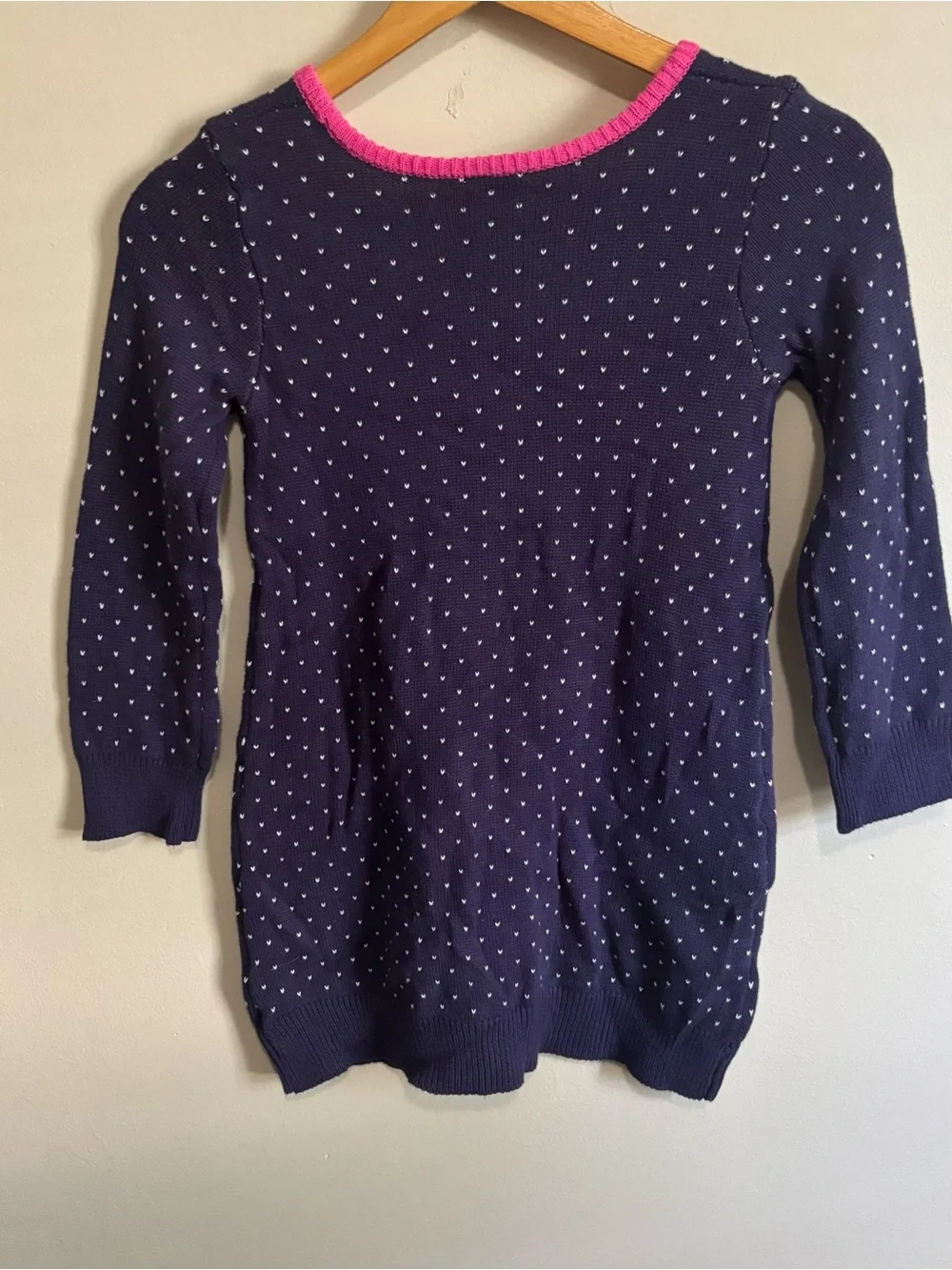 Gymboree Fair Isle Flurry Polar Bear Sweater Dress Girls Size 6 Navy Pink